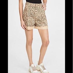 Free People Dogtown Cutoff Denim Cheetah Shorts